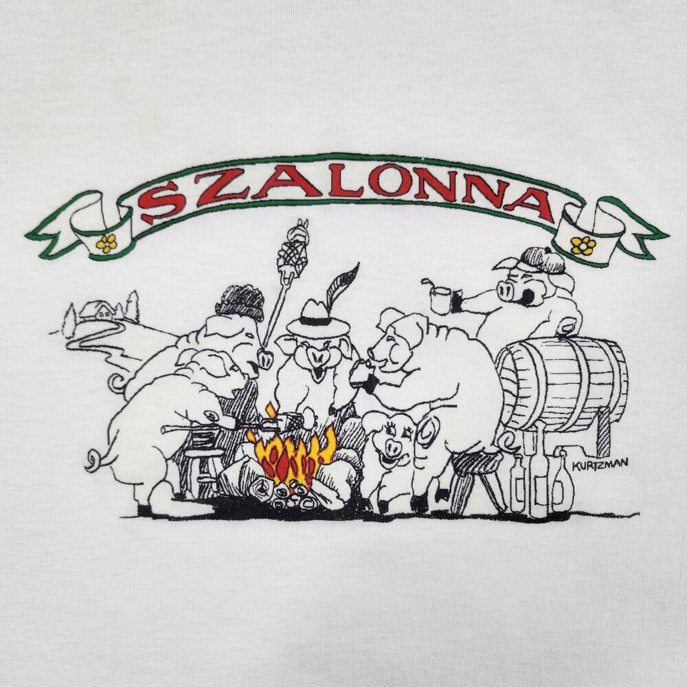 Vintage 90s Kurtzman Shirt Adult Large White Szalonna Best FOTL Single Stitch
